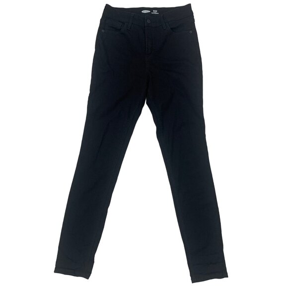 Old Navy Rockstar Super Skinny Jeans Women's Size 6 Black Denim High Rise - Picture 1 of 8